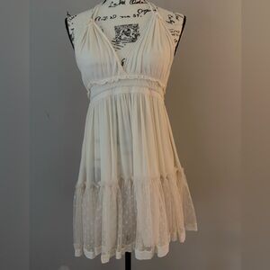 Elegant Cream Sleeveless Dress